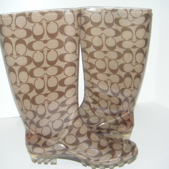 ❤SALE COACH Pixy Signature Rain Boots NEW NIB 11